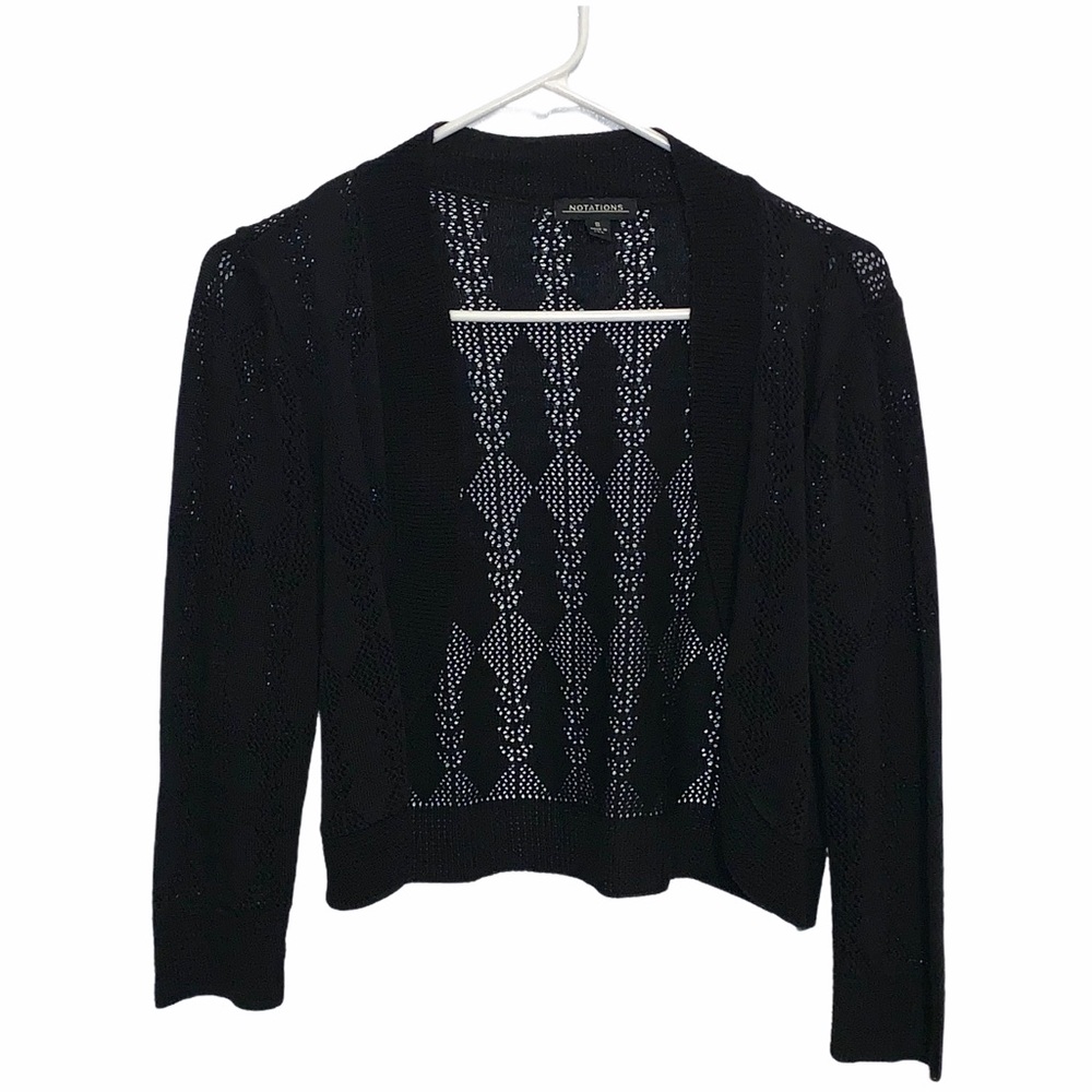 Notations Black Knit Shrug Sweater Size Small